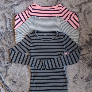 Lot of 3 Gap Modern Boat-neck Long-Sleeved Shirt